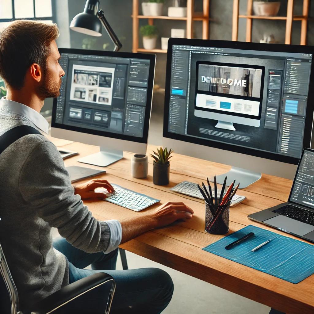 A_web_designer_working_on_a_computer,_creating_a_w